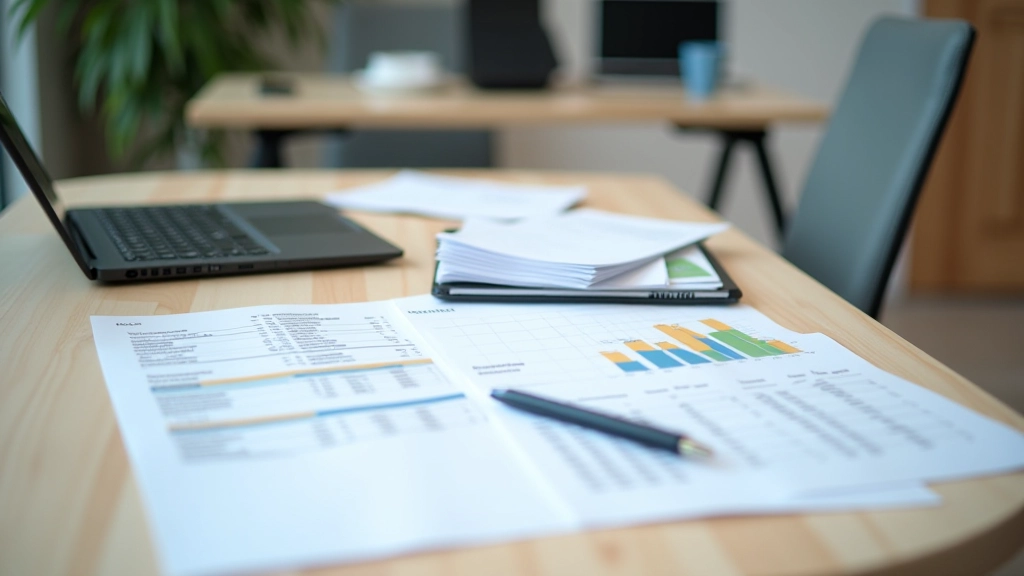 Birou cu documente și calculator